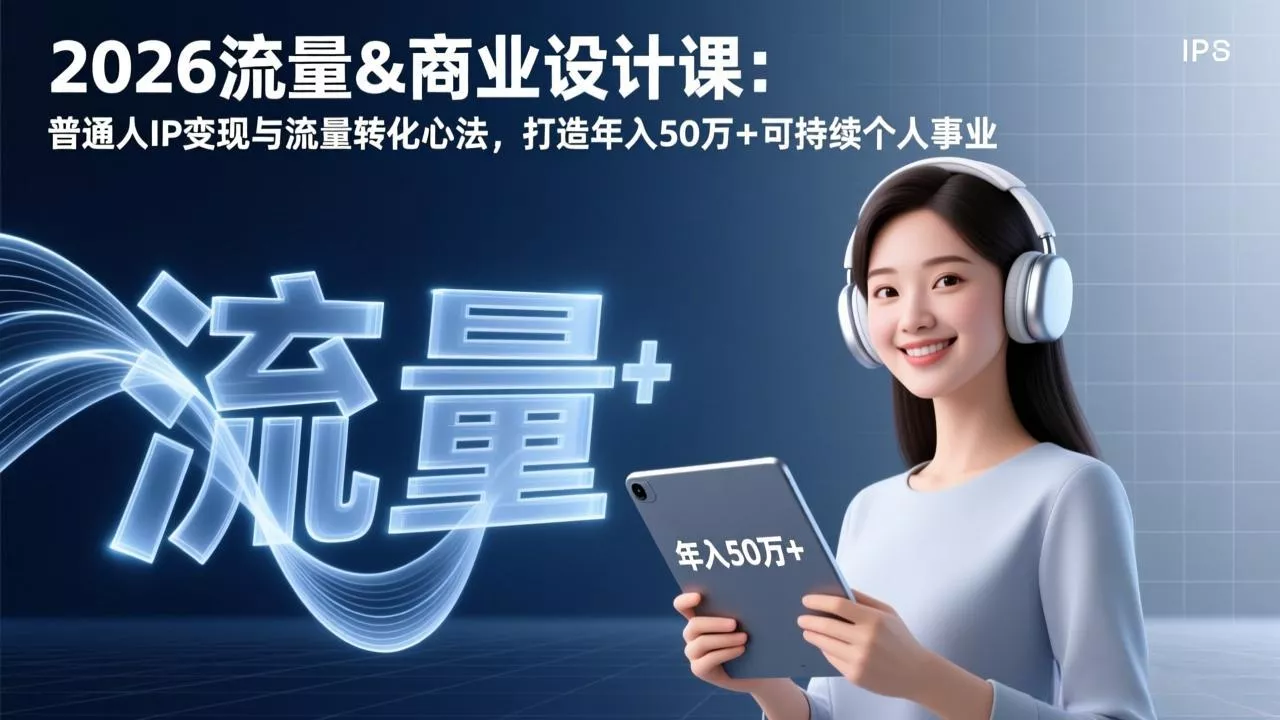 2026流量&商业设计课：普通人IP变现与流量转化心法，打造年入50万+可持续个人事业 - 项目资源网