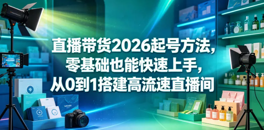 直播带货2026起号方法,零基础也能快速上手,从0到1搭建高流速直播间 直播带货2026起号方法,零基础也能快速上手,从0到1搭建高流速直播间