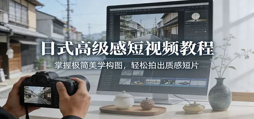 日式高级感短视频教程：掌握极简美学构图，轻松拍出质感短片 - 项目资源网