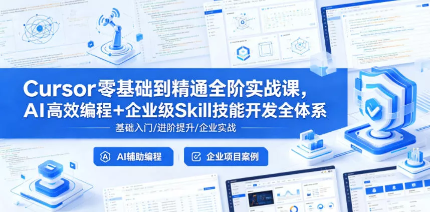 Cursor零基础到精通全阶实战课，AI高效编程+企业级Skill技能开发全体系 - 项目资源网