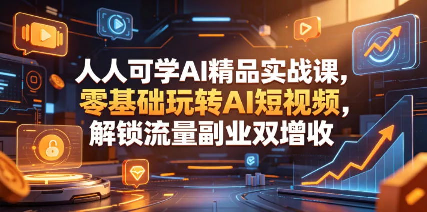 人人可学AI精品实战课,零基础玩转AI短视频,解锁流量副业双增收 人人可学AI精品实战课,零基础玩转AI短视频,解锁流量副业双增收