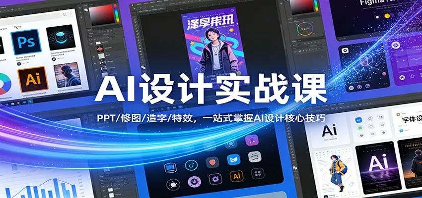 AI设计实战课：PPT/修图/造字/特效，一站式掌握AI设计核心技巧 - 项目资源网