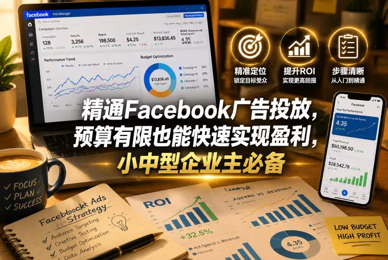 精通Facebook广告投放，预算有限也能快速实现盈利，小中型企业主必备【原创双语字幕】 - 项目资源网