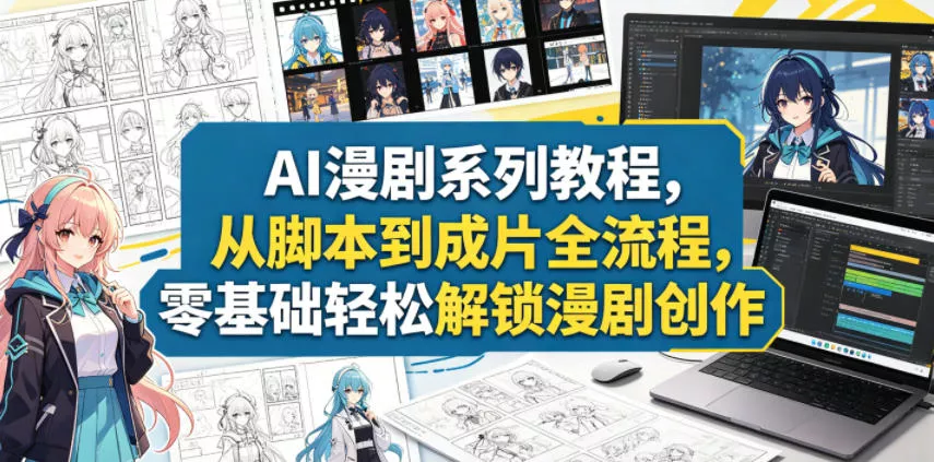 AI漫剧系列教程,从脚本到成片全流程,零基础轻松解锁漫剧创作 AI漫剧系列教程,从脚本到成片全流程,零基础轻松解锁漫剧创作