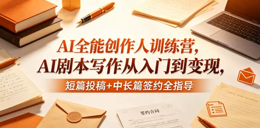 AI全能创作人训练营，AI剧本写作从入门到变现，短篇投稿+中长篇签约全指导 - 项目资源网