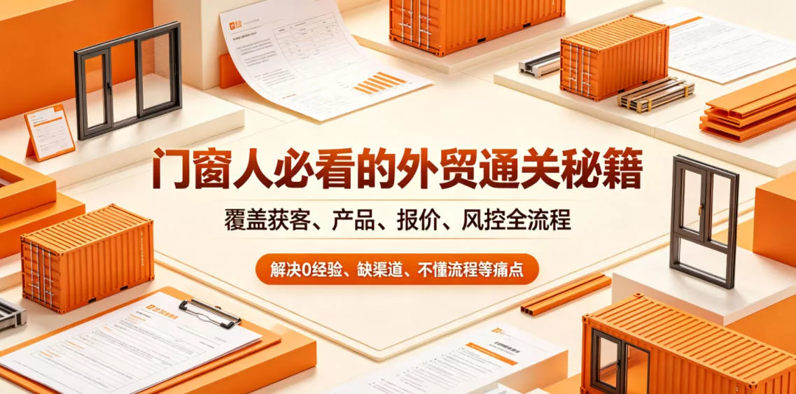 门窗人必看的外贸通关秘籍,块覆盖获客、产品、报价、风控全流程,解决0经验、缺渠道、不懂流程等痛点 门窗人必看的外贸通关秘籍,块覆盖获客、产品、报价、风控全流程,解决0经验、缺渠道、不懂流程等痛点