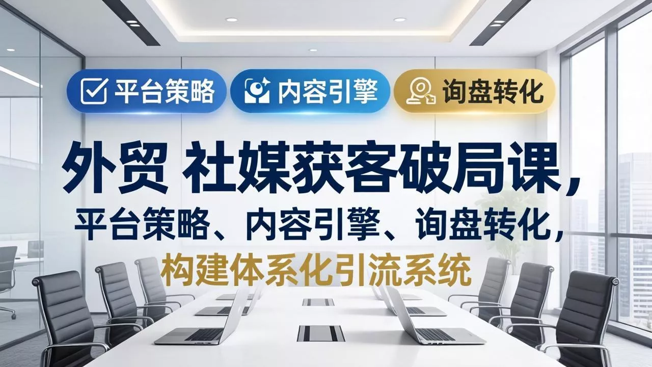 外贸 社媒获客破局课,平台策略、内容引擎、询盘转化,构建体系化引流系统(更新26年3月 外贸 社媒获客破局课,平台策略、内容引擎、询盘转化,构建体系化引流系统(更新26年3月