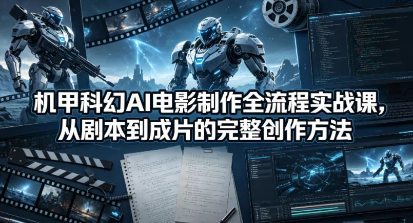 机甲科幻AI电影制作全流程实战课,从剧本到成片的完整创作方法 机甲科幻AI电影制作全流程实战课,从剧本到成片的完整创作方法