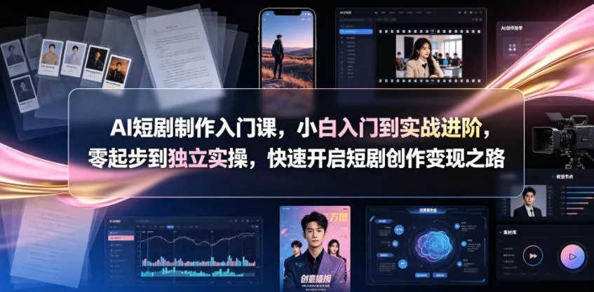 AI短剧制作入门课,小白入门到实战进阶,零起步到独立实操,快速开启短剧创作变现之路 AI短剧制作入门课,小白入门到实战进阶,零起步到独立实操,快速开启短剧创作变现之路