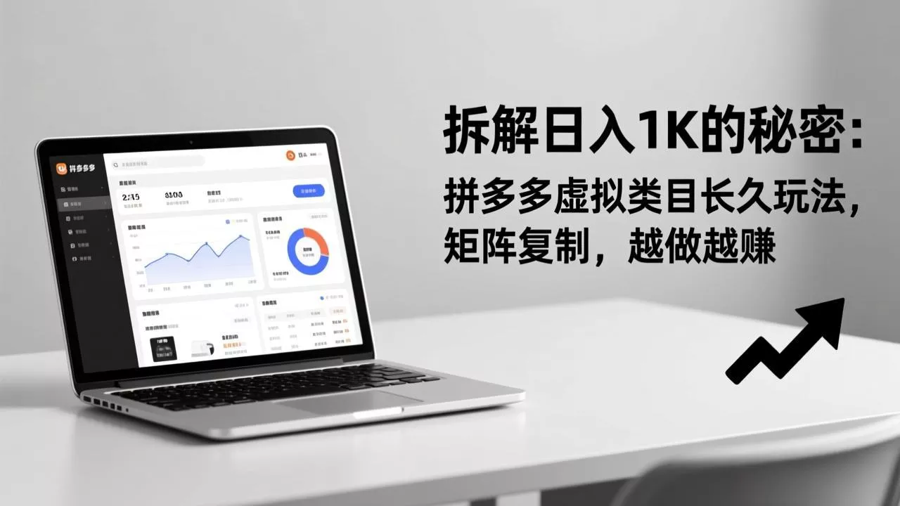 拆解日入 1K 的秘密：拼多多虚拟类目长久玩法，矩阵复制，越做越赚 - 项目资源网