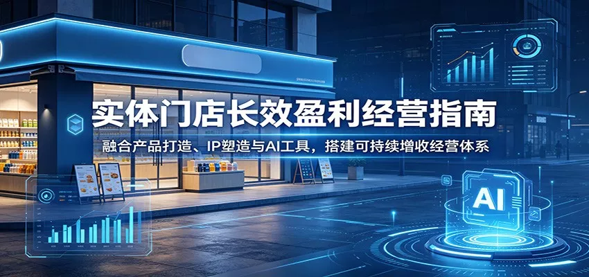 实体门店长效盈利经营指南：融合产品打造、IP塑造与AI工具，搭建可持续增收经营体系 - 项目资源网
