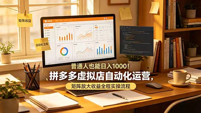 普通人也能日入 1000！拼多多虚拟店自动化运营，矩阵放大收益全程实操流程 - 项目资源网