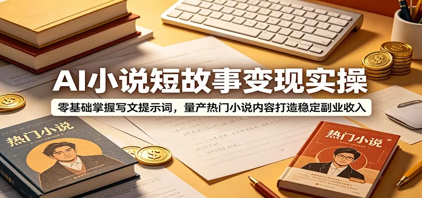 AI小说短故事变现实操:零基础掌握写文提示词,量产热门小说内容打造稳定副业收入 - 项目资源网