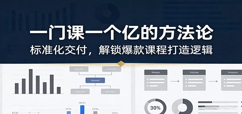 一门课一个亿的方法论：标准化交付，解锁爆款课程打造逻辑 - 项目资源网