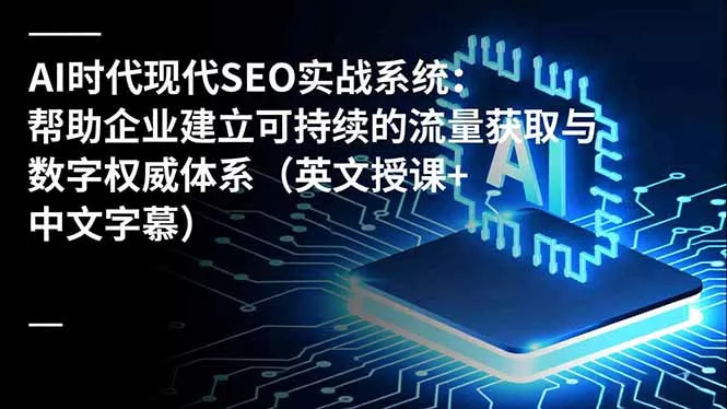 AI时代现代SEO实战系统：帮助企业建立可持续的流量获取与数字权威体系(英文授课+中文字幕 - 项目资源网