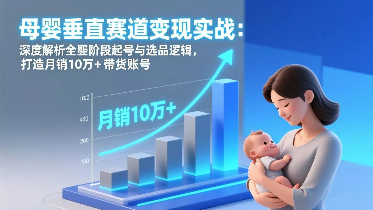 母婴垂直赛道变现实战:深度解析三大阶段起号与选品逻辑,打造月销10万+带货账号 母婴垂直赛道变现实战:深度解析三大阶段起号与选品逻辑,打造月销10万+带货账号
