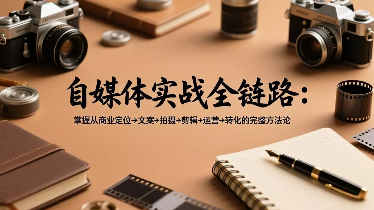 自媒体实战全链路：掌握从商业定位→文案→拍摄→剪辑→运营→转化的完整方法论 - 项目资源网