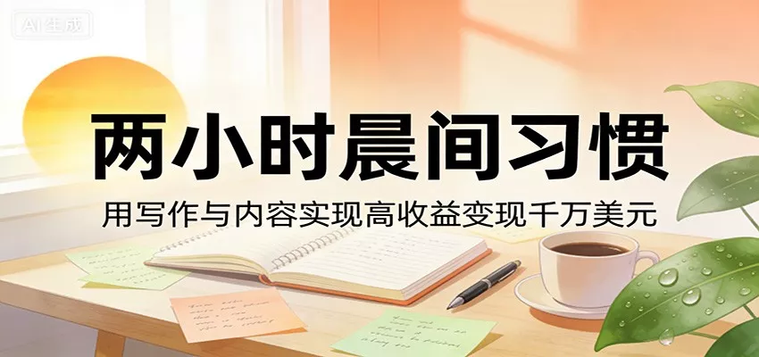 付费文章:两小时晨间习惯,用写作与内容实现高收益变现千万美元 - 项目资源网