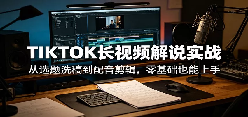 TIKTOK长视频解说实战：从选题洗稿到配音剪辑，零基础也能上手 - 项目资源网
