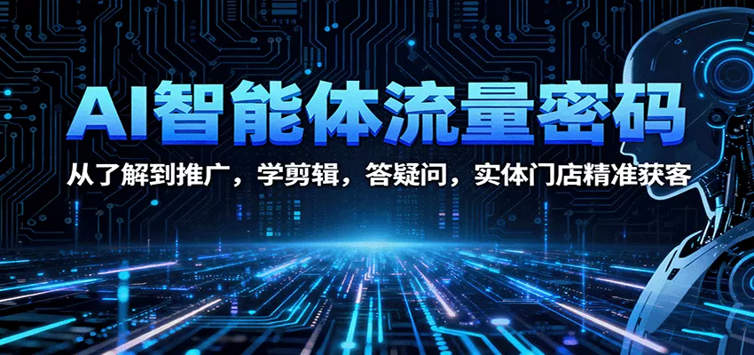 AI智能体流量密码：从了解到推广，学剪辑，答疑问，实体门店精准获客 - 项目资源网