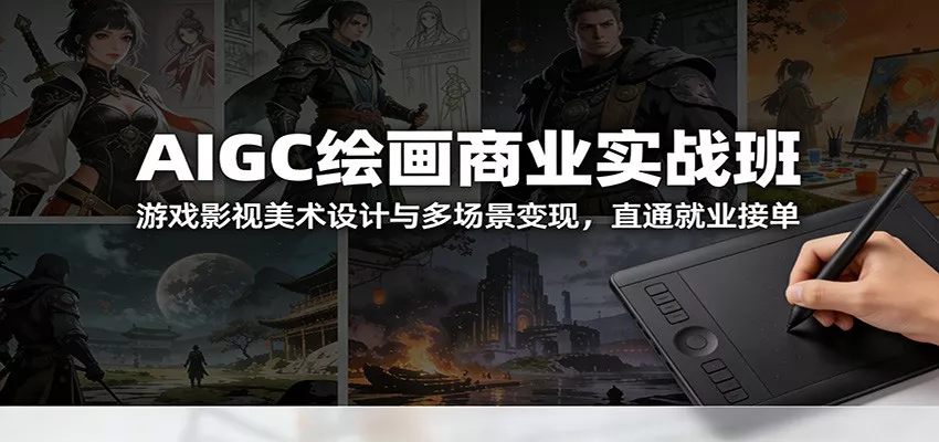 AIGC绘画商业实战班：游戏影视美术设计与多场景变现，直通就业接单 - 项目资源网