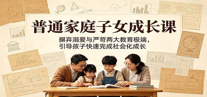 普通家庭子女成长课:摒弃溺爱与严苛两大教育极端,引导孩子快速完成社会化成长 - 项目资源网