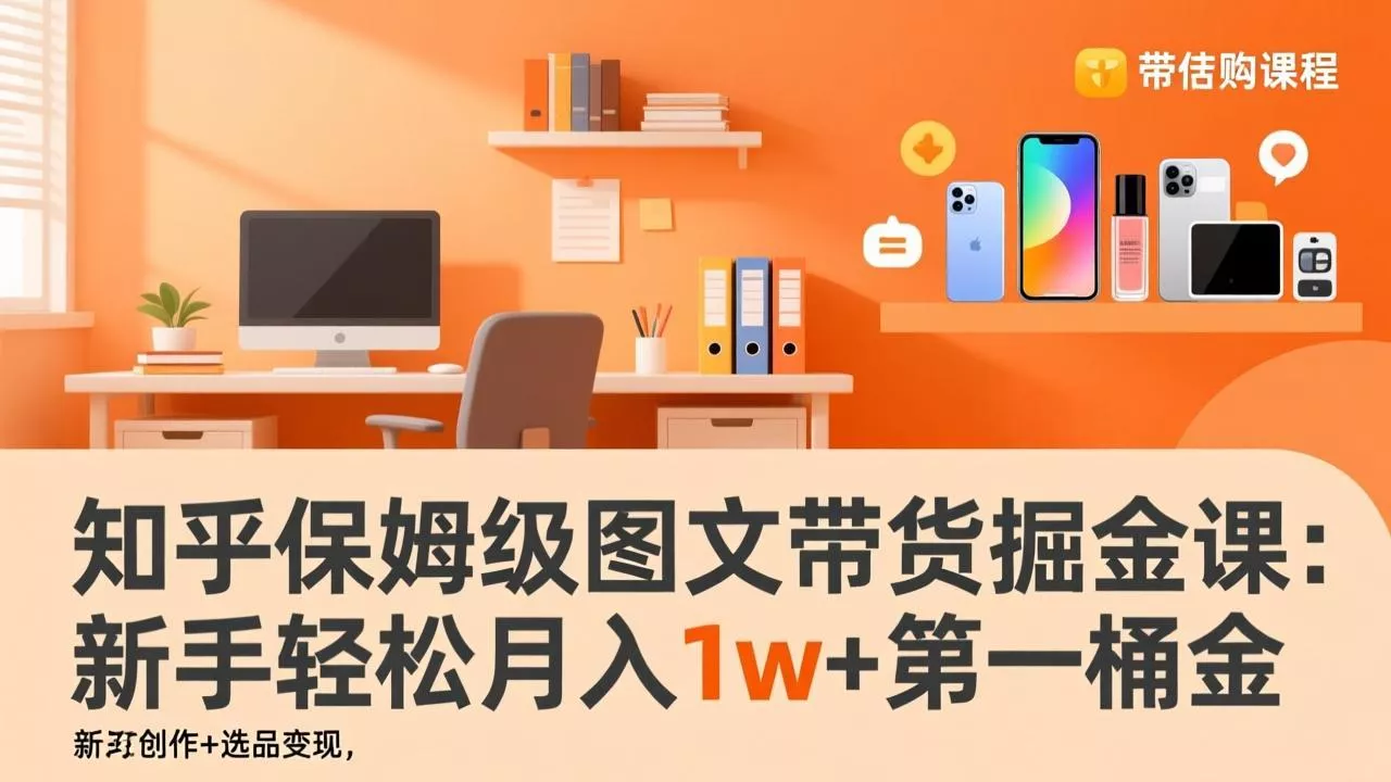 知乎保姆级图文带货掘金课：账号打造+爆文创作+选品变现，新手轻松月入1w+第一桶金 - 项目资源网