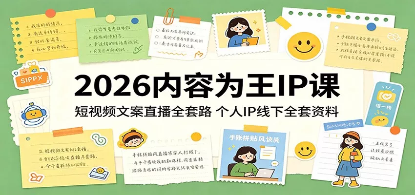 2026内容为王IP课：短视频文案直播全套路，个人IP线下全套资料 - 项目资源网