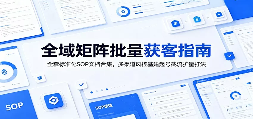全域矩阵批量获客指南：全套标准化SOP文档合集，多渠道风控基建起号截流扩量打法 - 项目资源网