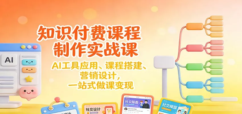 知识付费课程制作实战课：AI工具应用 、课程搭建、营销设计，一站式做课变现 - 项目资源网