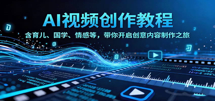 AI视频创富课，含育儿、国学、情感等，带你开启创意内容制作之旅 - 项目资源网