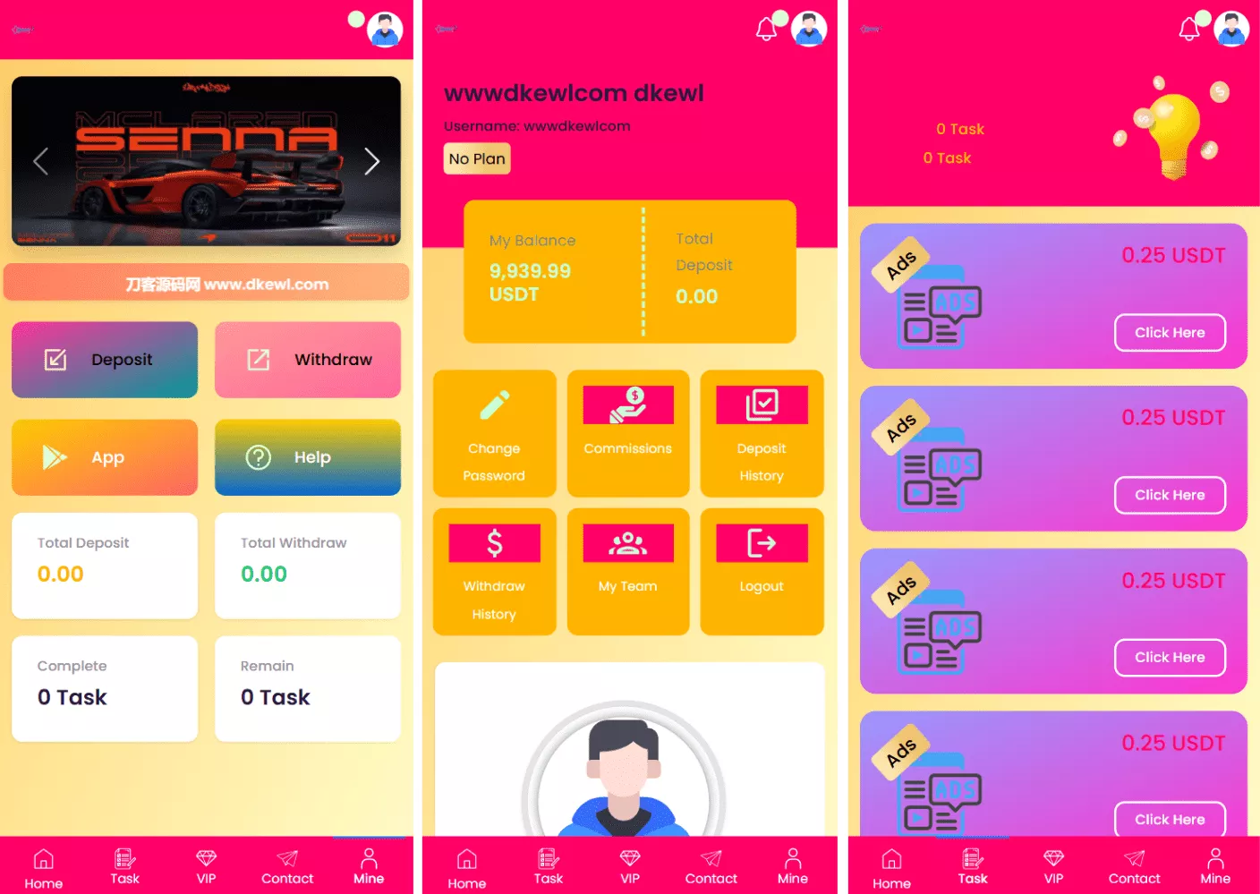 SENNA海外广告奖励投资理财源码/附详细教程 - 项目资源网