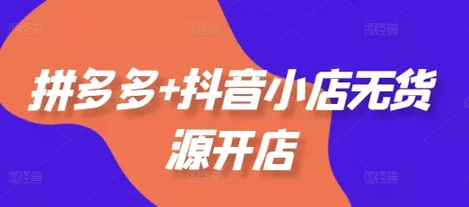 拼多多+抖音小店无货源开店，包括：选品、运营、基础、付费推广、爆款案例等(更新25年12月) - 项目资源网