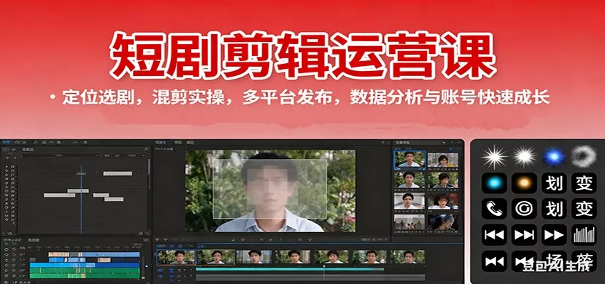 短剧剪辑运营课:定位选剧,混剪实操,多平台发布,数据分析与账号快速成长 - 项目资源网