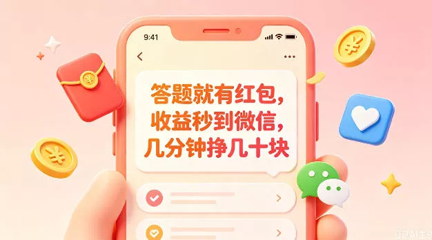 答题就有红包,收益秒到微信,几分钟挣几十块,学生党上班族宝妈都可以玩【揭秘】 答题就有红包,收益秒到微信,几分钟挣几十块,学生党上班族宝妈都可以玩【揭秘】