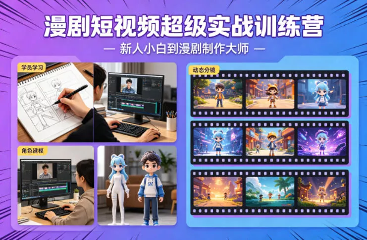 漫剧短视频超级实战训练营,新人小白到漫剧制作大师 漫剧短视频超级实战训练营,新人小白到漫剧制作大师