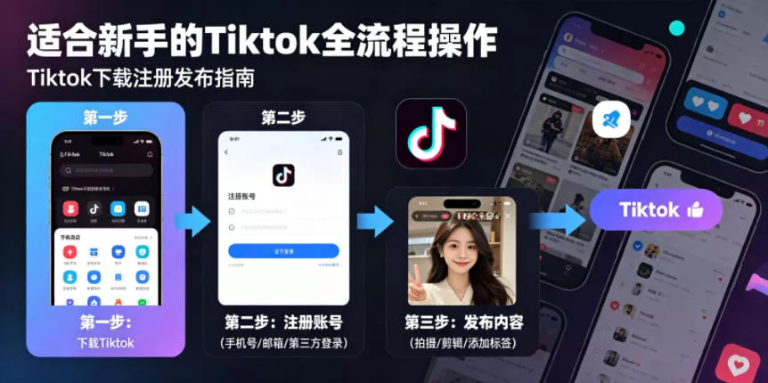 Tiktok下载注册发布,适合新手的Tiktok全流程操作 Tiktok下载注册发布,适合新手的Tiktok全流程操作