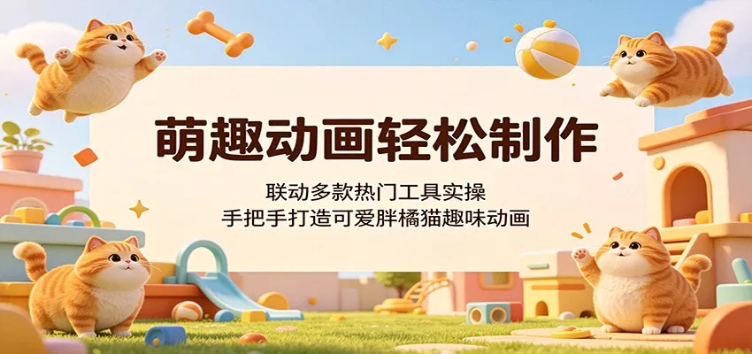 萌趣动画轻松制作，联动多款热门工具实操，手把手打造可爱胖橘猫趣味动画 - 项目资源网