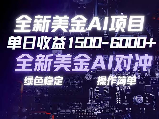 美金AI对冲项目，日入1500-6000+，绿色稳定，操作简单，创业副业首选，可批量放大 - 项目资源网
