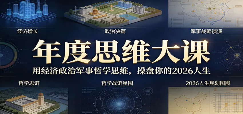 年度思维大课，用经济政治军事哲学思维，操盘你的2026人生 - 项目资源网