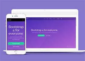 简洁紫色精美Bootstrap4网站模板 - 项目资源网