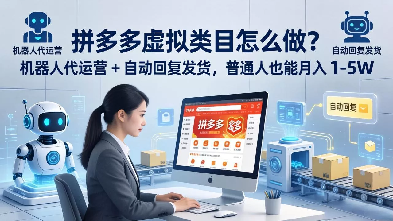 拼多多虚拟类目怎么做?机器人代运营 + 自动回复发货,普通人也能月入 1-5W 拼多多虚拟类目怎么做?机器人代运营 + 自动回复发货,普通人也能月入 1-5W