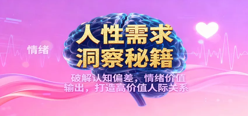 人性需求洞察秘籍，破解认知偏差，情绪价值输出，打造高价值人际关系 - 项目资源网