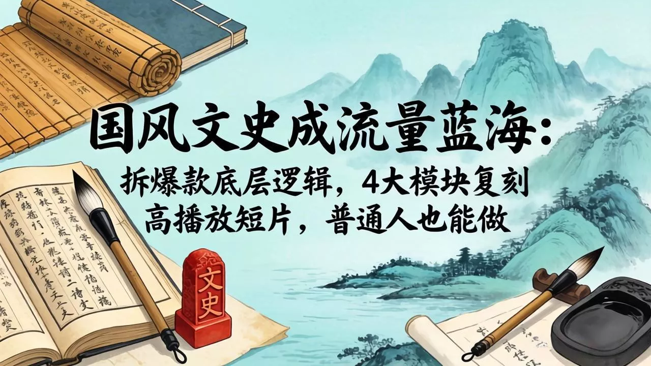 国风文史成流量蓝海:拆爆款底层逻辑,4大模块复刻高播放短片,普通人也能做 国风文史成流量蓝海:拆爆款底层逻辑,4大模块复刻高播放短片,普通人也能做