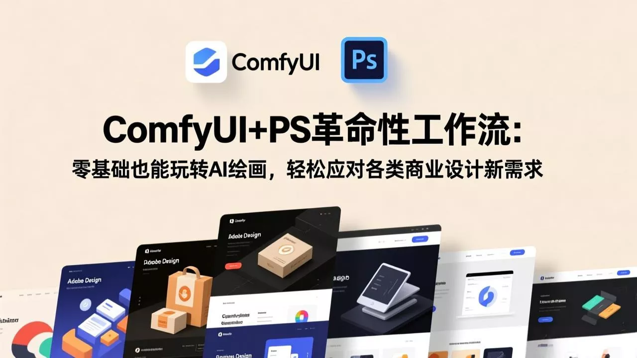 ComfyUI+PS革命性工作流:零基础也能玩转AI绘画,轻松应对各类商业设计新需求 ComfyUI+PS革命性工作流:零基础也能玩转AI绘画,轻松应对各类商业设计新需求