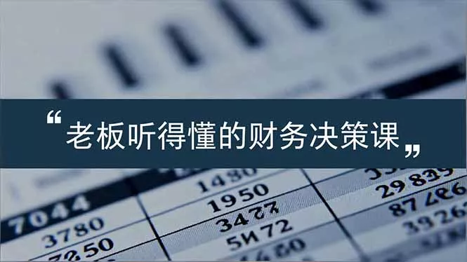 老板能听得懂的财务决策课，报表解读、数据洞察、风险识别，用财务驱动业务增长 - 项目资源网