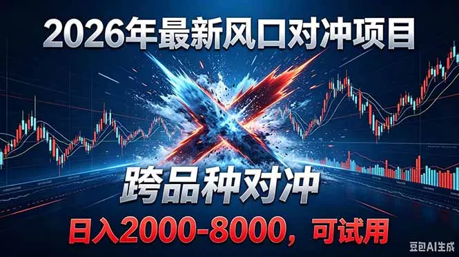 2026创业新风口!最新对冲!跨品种对冲!日收益2000-6000+ 2026创业新风口!最新对冲!跨品种对冲!日收益2000-6000+