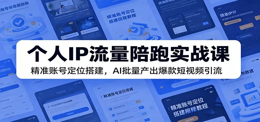 个人IP流量陪跑实战课：精准账号定位搭建，AI批量产出爆款短视频引流 - 项目资源网