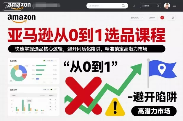 亚马逊从0到1选品课程，快速掌握选品核心逻辑，避开同质化陷阱，精准锁定高潜力市场 - 项目资源网