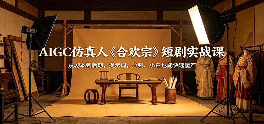 AIGC仿真人《合欢宗》短剧实战课：从剧本到后期，提示词，分镜，小白也能快速量产 - 项目资源网